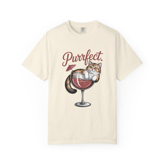 Cat Wine Shirt, Purrfect Graphic Tee, Funny Wine Lover Gift, Girls Night Outfit