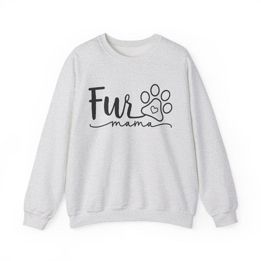 Fur Mama Pet Lover Sweatshirt, Animal Lover Sweatshirt, Cute Pet Parent Gift, Dog Mom Sweater, Dog Cat Lover Apparel, Warm Pet Mom Pullover
