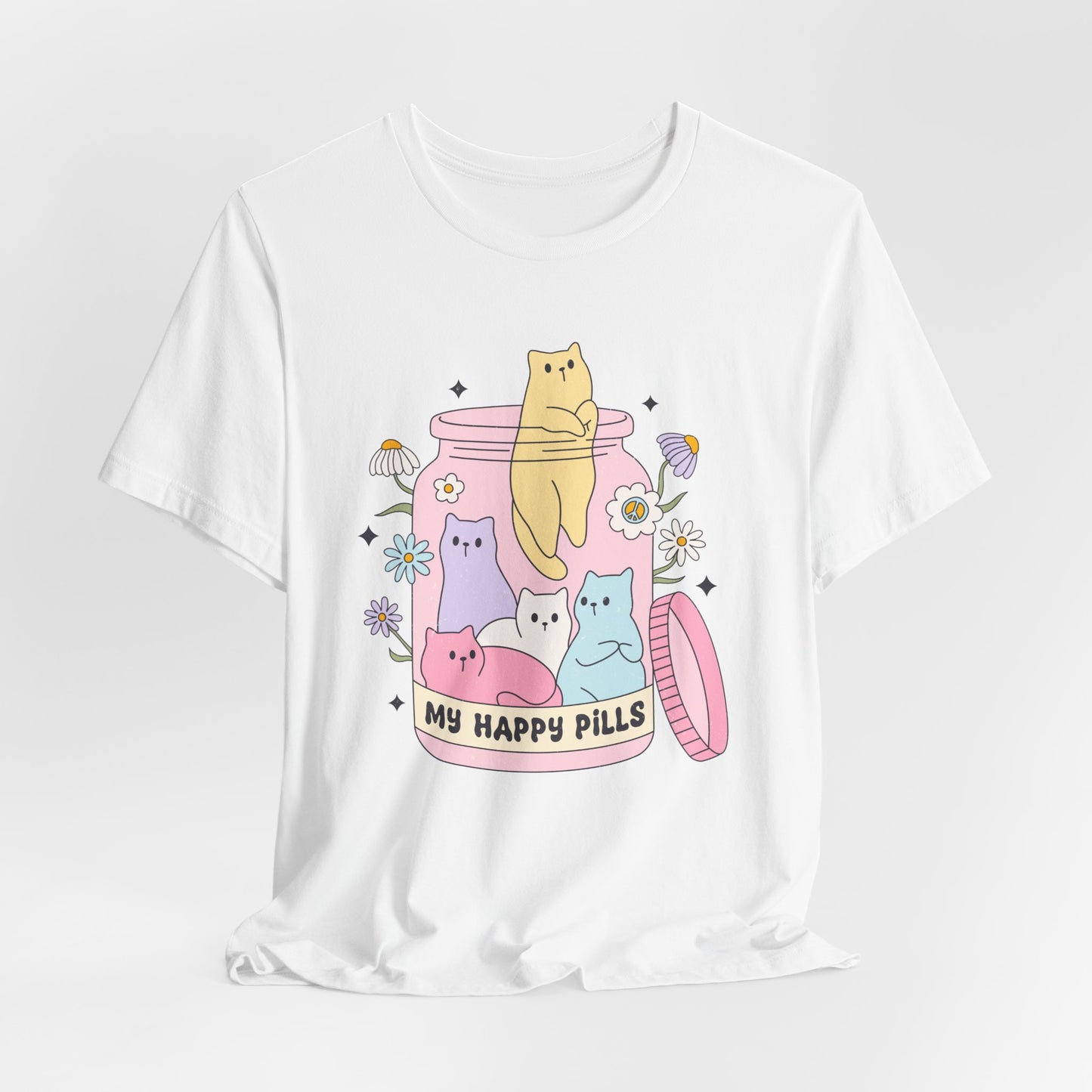 Mental Health Cats TShirt, My Happy Cat Pills, Cute Cat Lover Tee, Mental Health Awareness Shirt, Positive Vibes, Quirky, Self Care Clothing