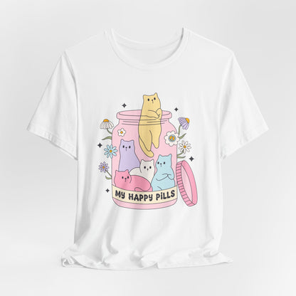 Mental Health Cats TShirt, My Happy Cat Pills, Cute Cat Lover Tee, Mental Health Awareness Shirt, Positive Vibes, Quirky, Self Care Clothing
