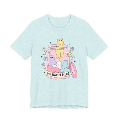Mental Health Cats TShirt, My Happy Cat Pills, Cute Cat Lover Tee, Mental Health Awareness Shirt, Positive Vibes, Quirky, Self Care Clothing