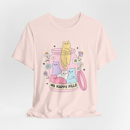 Mental Health Cats TShirt, My Happy Cat Pills, Cute Cat Lover Tee, Mental Health Awareness Shirt, Positive Vibes, Quirky, Self Care Clothing
