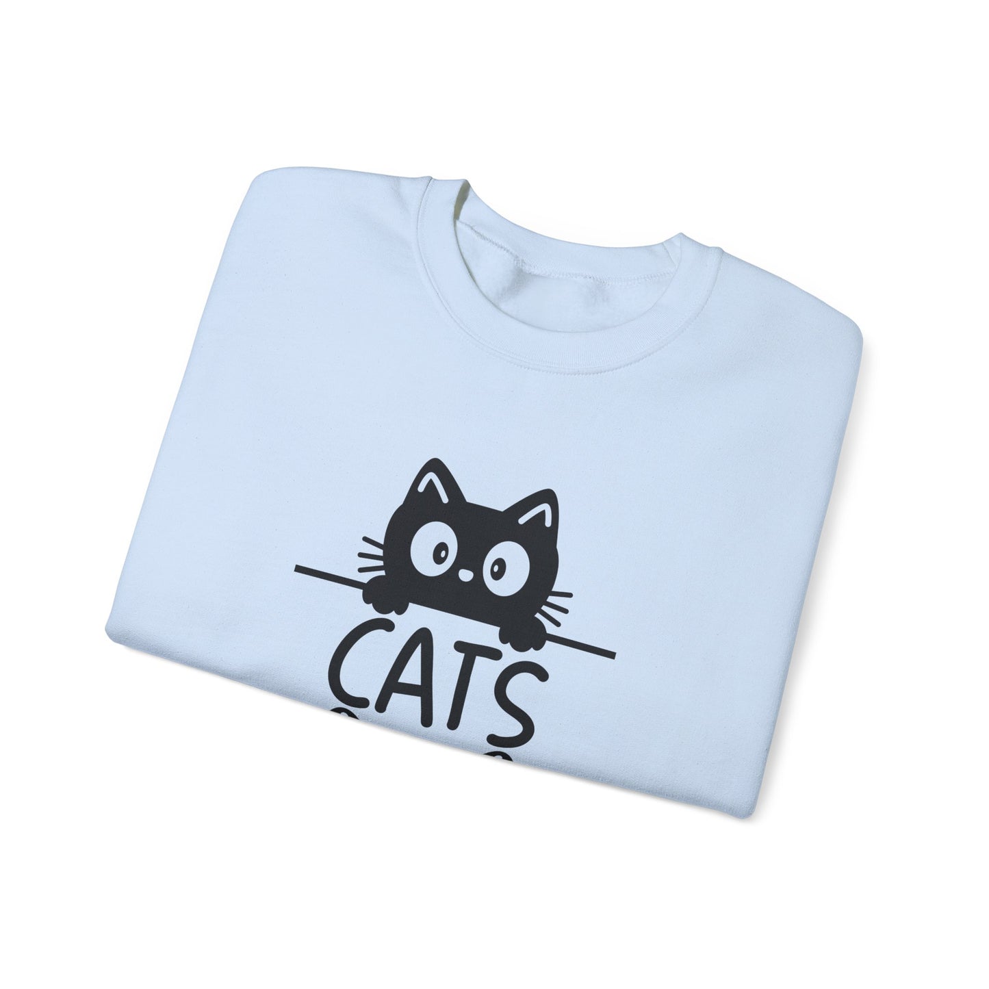 Cats and Coffee Sweatshirt, Funny Cat Mom Dad Pullover, Trendy Cat Lover Sweater, Cozy College Sweatshirt, Quirky Gift for Fur Parents