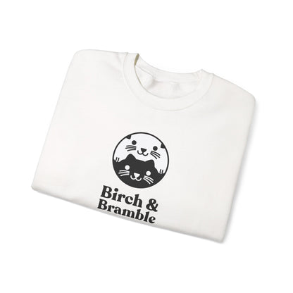 Black & White Cat Logo Sweatshirt — Birch & Bramble Cozy Crewneck