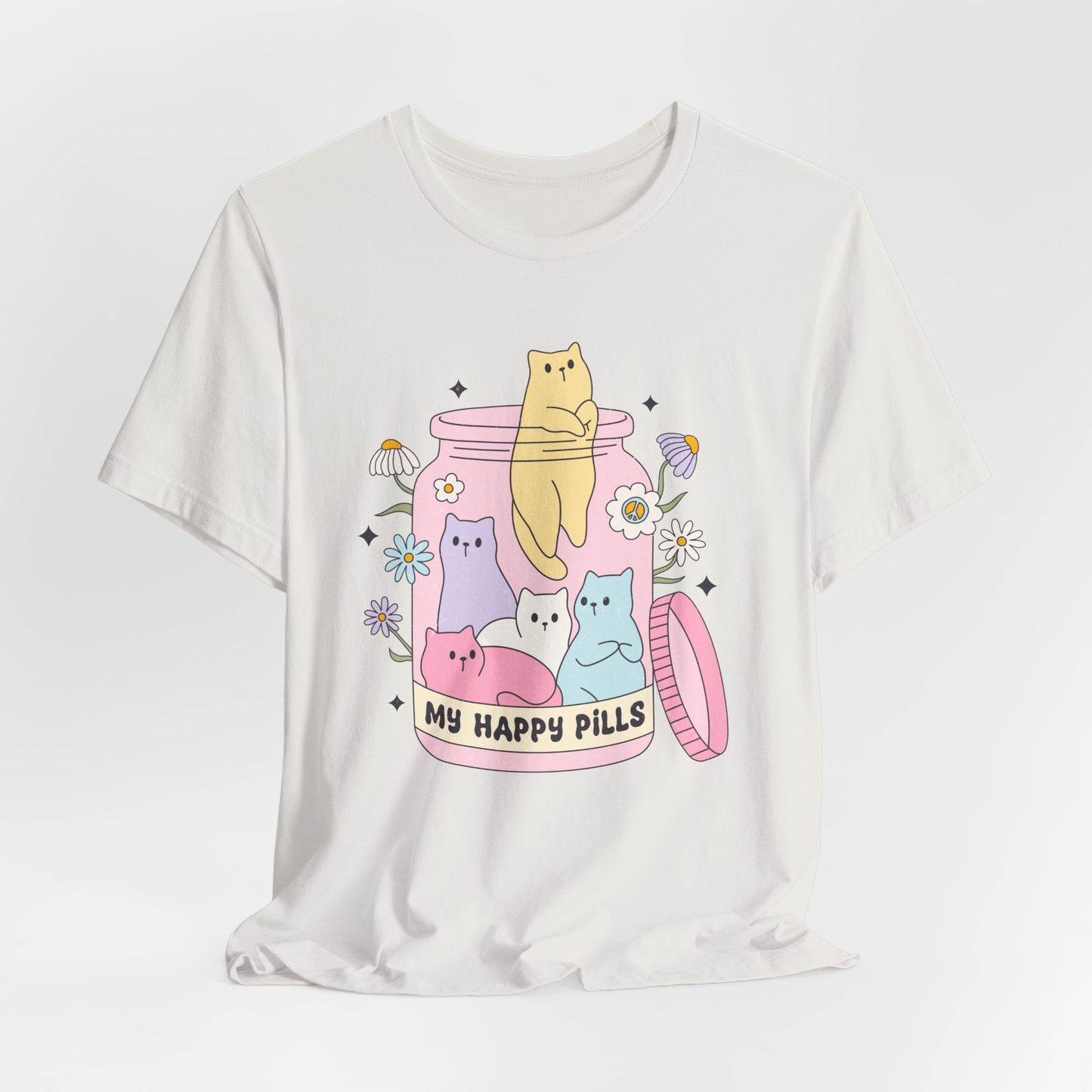 Mental Health Cats TShirt, My Happy Cat Pills, Cute Cat Lover Tee, Mental Health Awareness Shirt, Positive Vibes, Quirky, Self Care Clothing