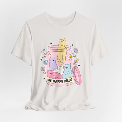 Mental Health Cats TShirt, My Happy Cat Pills, Cute Cat Lover Tee, Mental Health Awareness Shirt, Positive Vibes, Quirky, Self Care Clothing