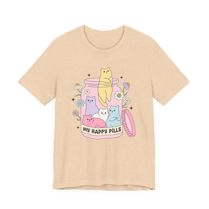Mental Health Cats TShirt, My Happy Cat Pills, Cute Cat Lover Tee, Mental Health Awareness Shirt, Positive Vibes, Quirky, Self Care Clothing
