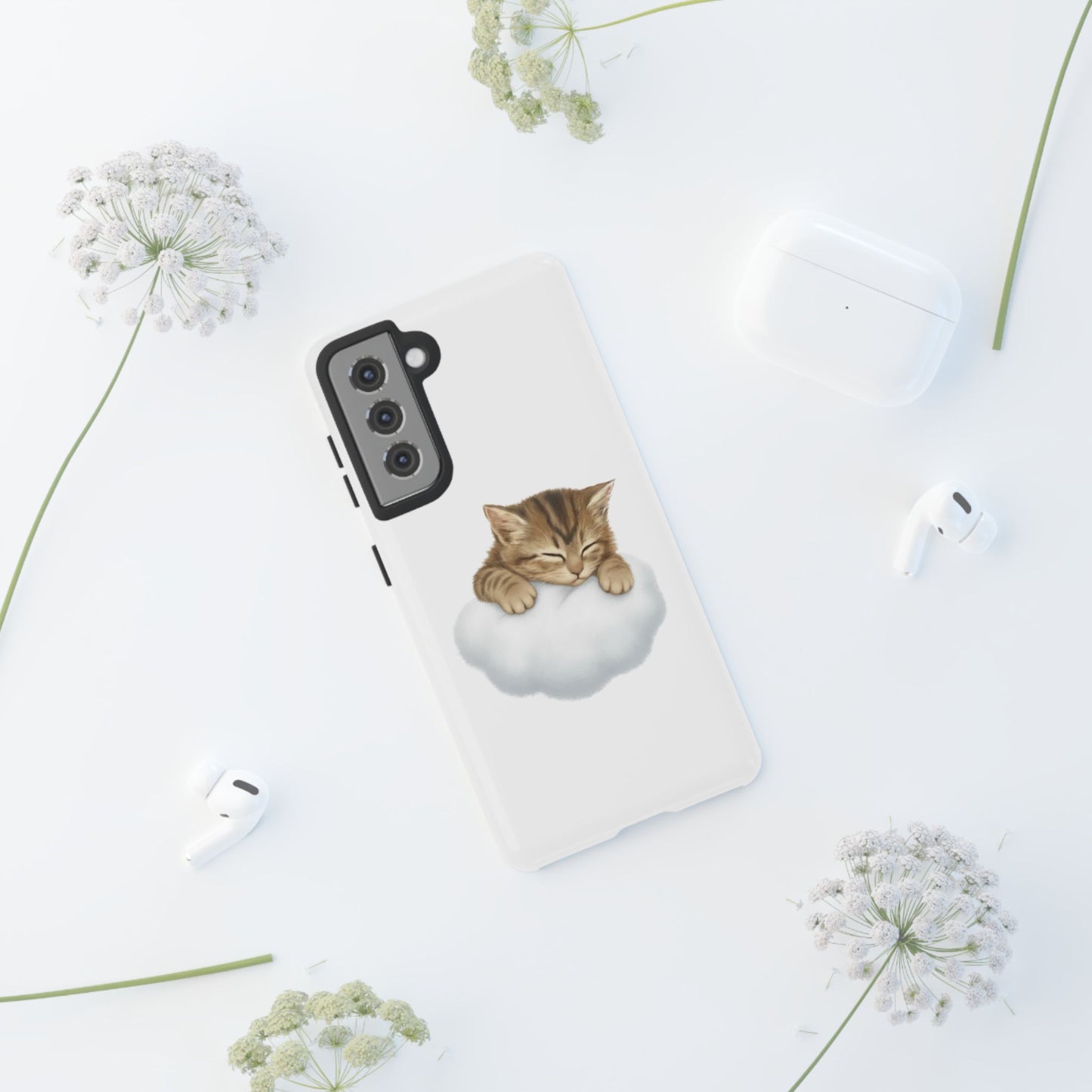 Kitten on Clouds Tough Phone Case | Shockproof Protective Phone Case