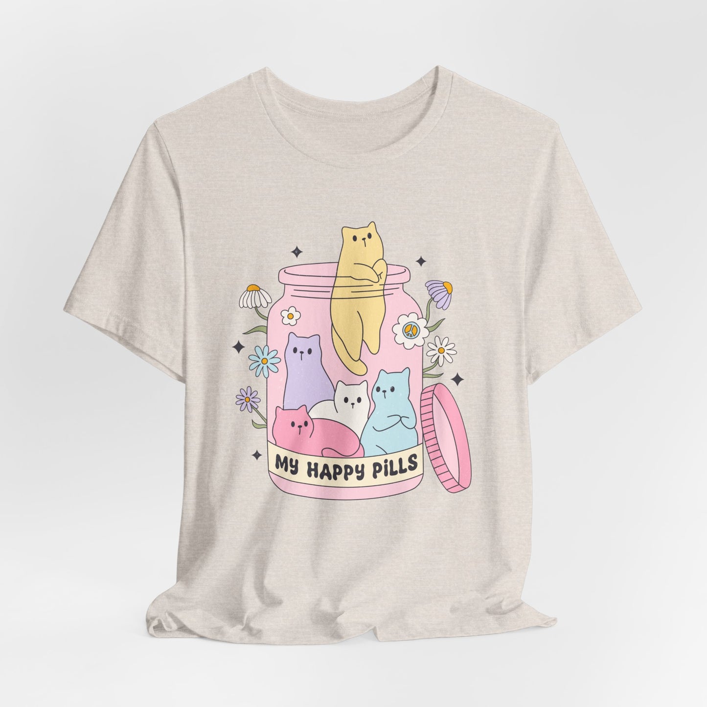 Mental Health Cats TShirt, My Happy Cat Pills, Cute Cat Lover Tee, Mental Health Awareness Shirt, Positive Vibes, Quirky, Self Care Clothing