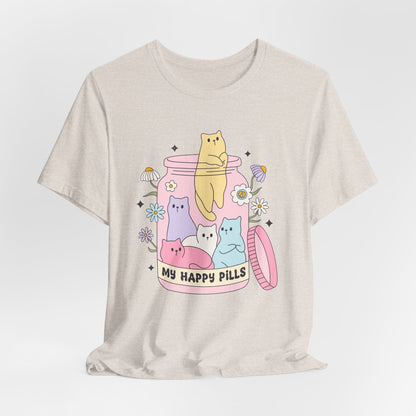Mental Health Cats TShirt, My Happy Cat Pills, Cute Cat Lover Tee, Mental Health Awareness Shirt, Positive Vibes, Quirky, Self Care Clothing