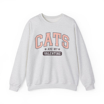 Cats Are My Valentine, Funny, Trendy Valentines, Hearts Day, Retro, Fur Parent, Introverts Gift, Oversized, Lounge Wear, Homebody Sweatshirt