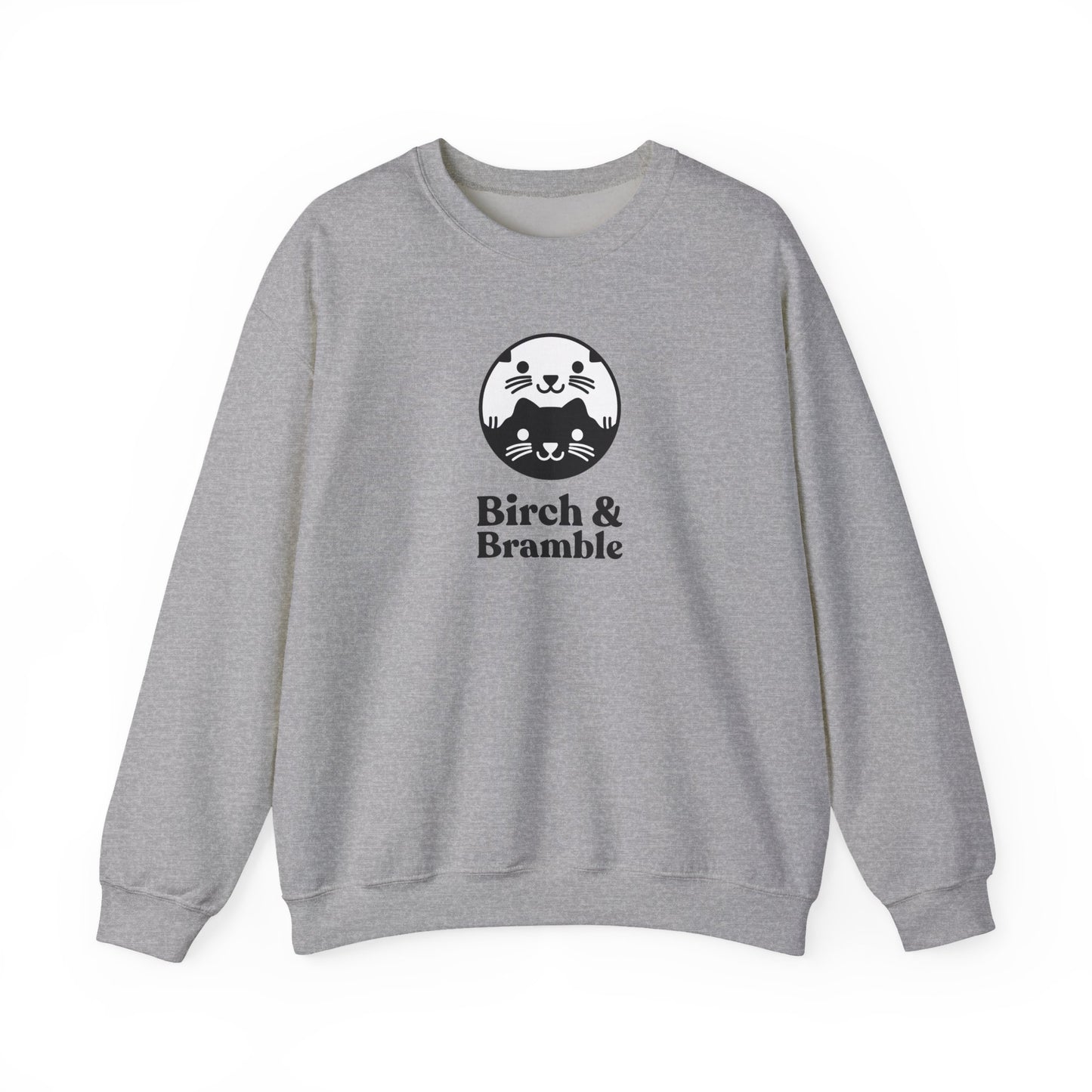 Black & White Cat Logo Sweatshirt — Birch & Bramble Cozy Crewneck