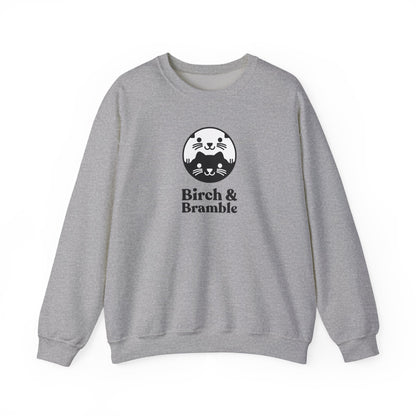 Black & White Cat Logo Sweatshirt — Birch & Bramble Cozy Crewneck
