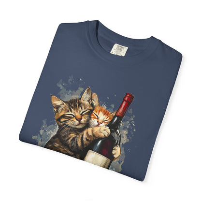 Funny Cats and Wine Unisex T-shirt, Animal Lover Gift, Fur Parents, Cat and Wine Lovers, Funny Cat Shirt, Cat Owner Tee, Wine and Cat Shirt,