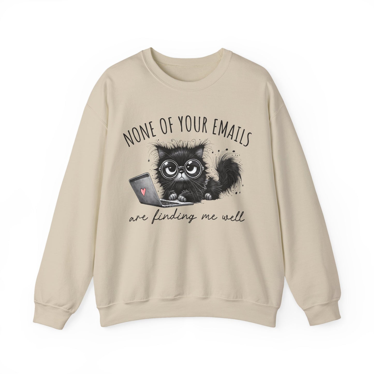 Funny Cat Unisex Sweatshirt, Corporate Humor Gift for Colleague or Boss, Crewneck Jumper, Office Cat Lover Present, Cat Lady Work Apparel