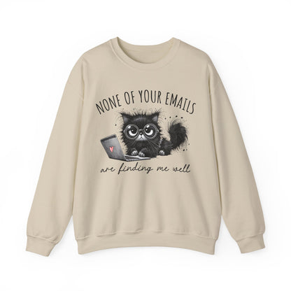 Funny Cat Unisex Sweatshirt, Corporate Humor Gift for Colleague or Boss, Crewneck Jumper, Office Cat Lover Present, Cat Lady Work Apparel