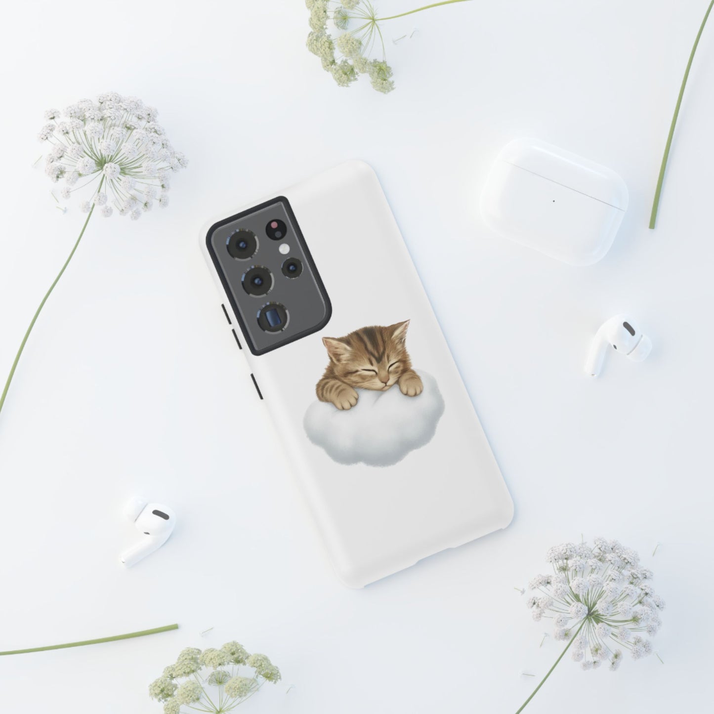 Kitten on Clouds Tough Phone Case | Shockproof Protective Phone Case