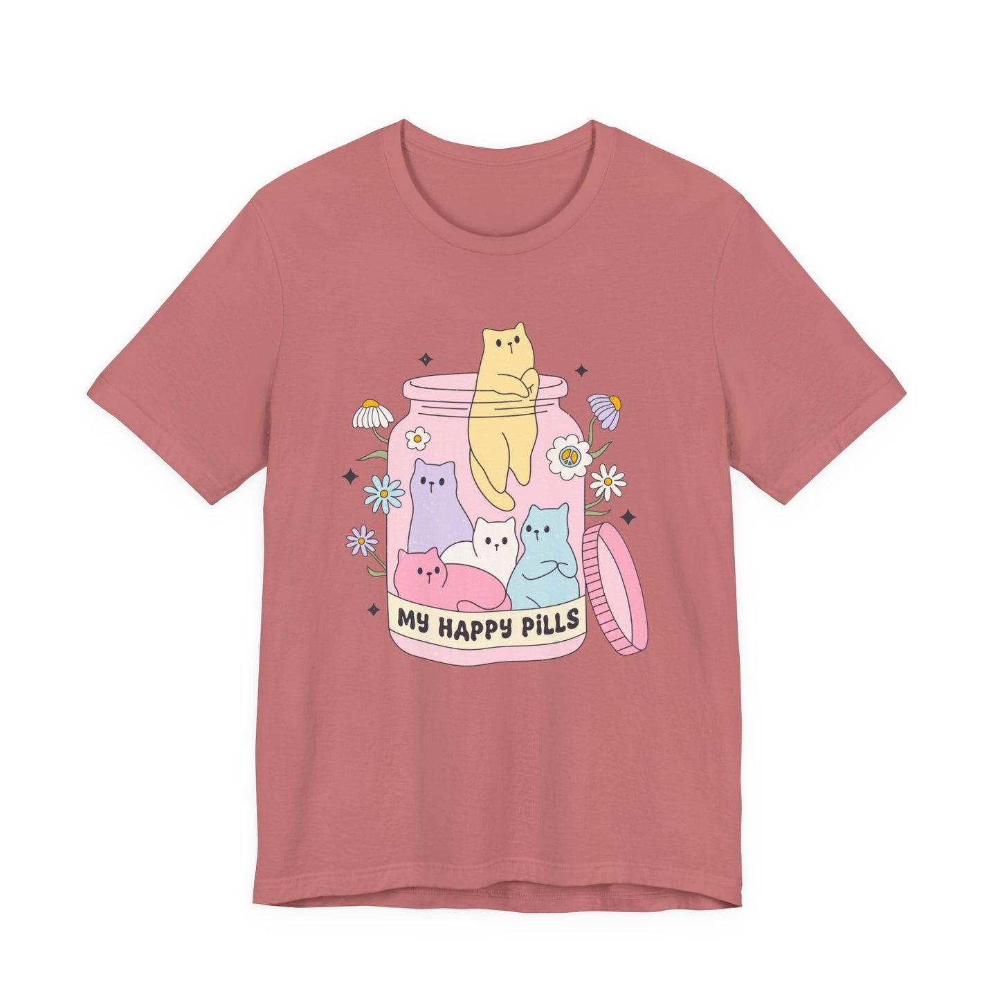 Mental Health Cats TShirt, My Happy Cat Pills, Cute Cat Lover Tee, Mental Health Awareness Shirt, Positive Vibes, Quirky, Self Care Clothing
