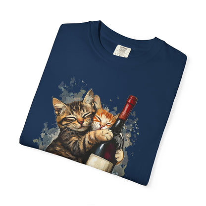 Funny Cats and Wine Unisex T-shirt, Animal Lover Gift, Fur Parents, Cat and Wine Lovers, Funny Cat Shirt, Cat Owner Tee, Wine and Cat Shirt,