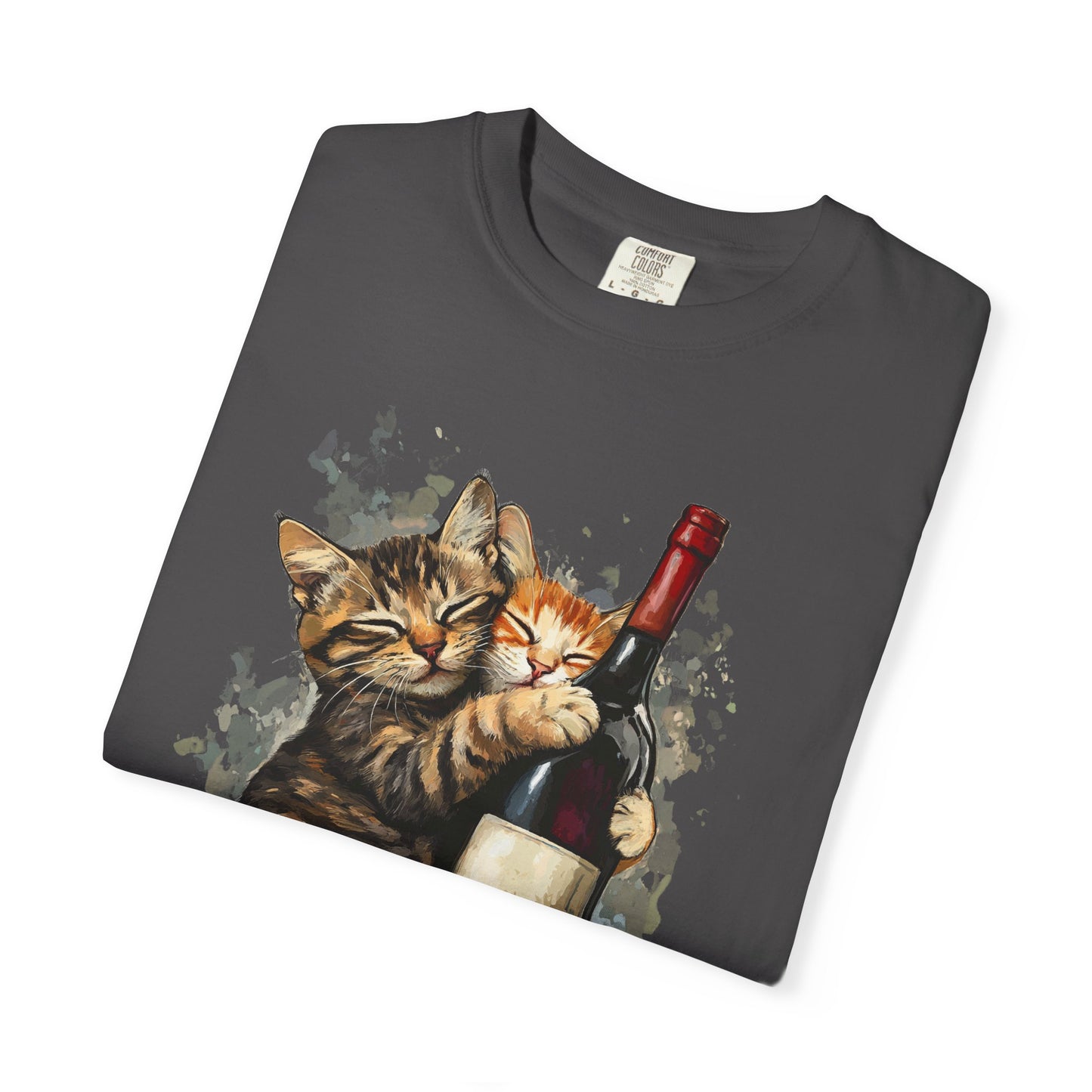 Funny Cats and Wine Unisex T-shirt, Animal Lover Gift, Fur Parents, Cat and Wine Lovers, Funny Cat Shirt, Cat Owner Tee, Wine and Cat Shirt,