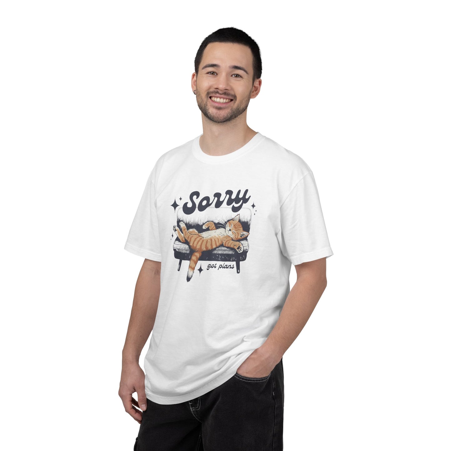 Sorry Got Plans Tired and Lazy Cat T-shirt | Funny Cat Tee