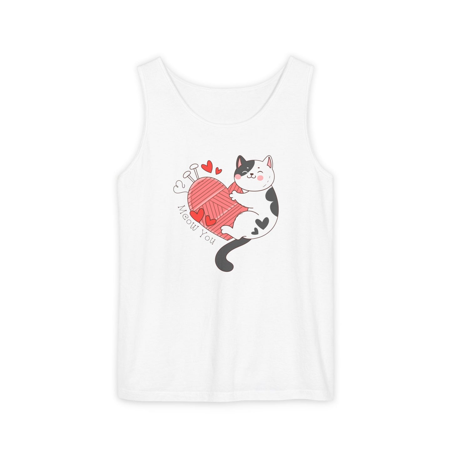 Meow You Bi-Color Cat Valentine Tank Top | Cat Couple Love