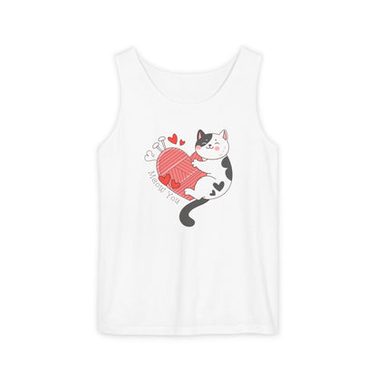Meow You Bi-Color Cat Valentine Tank Top | Cat Couple Love