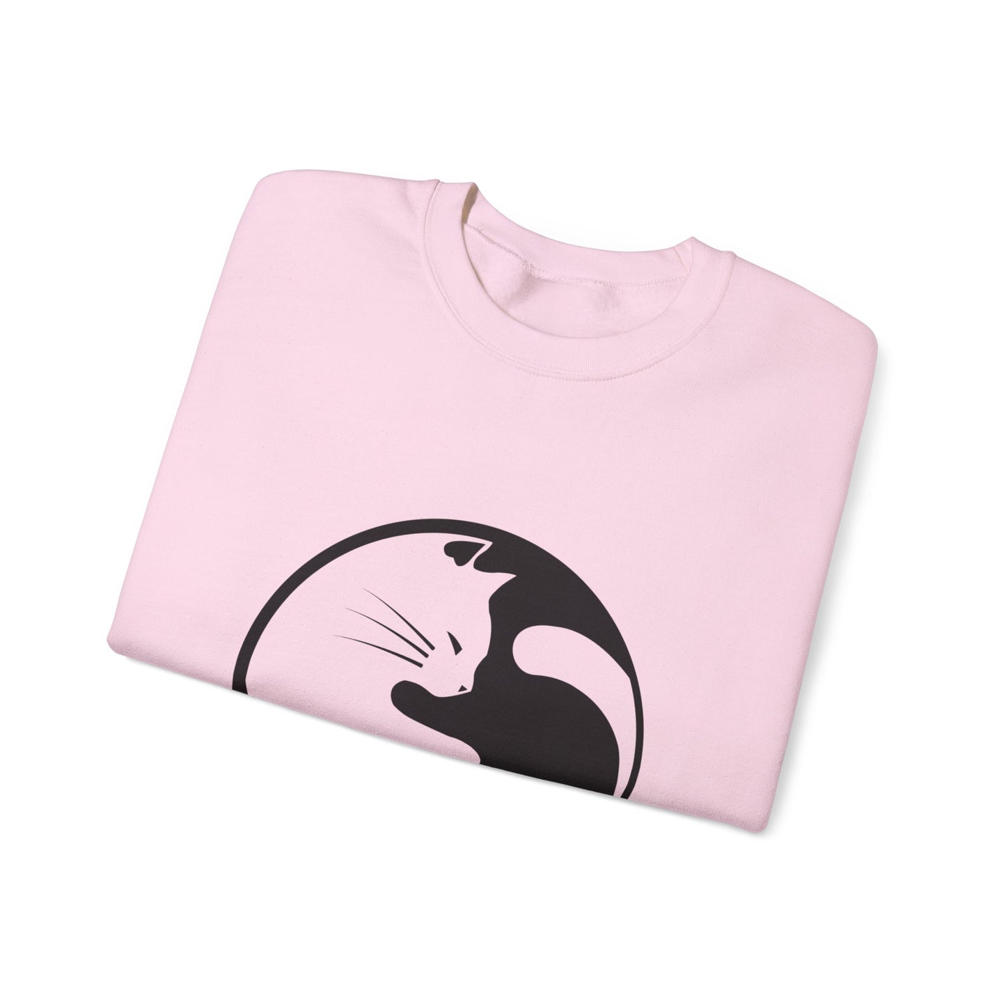 Yin Yang Cats, Feline Lovers, Cute Sweatshirt for Fur Parents, Kawaii Pullover, Black and White Cat, Cozy Trendy, Pet Owner Mom Dad Gift