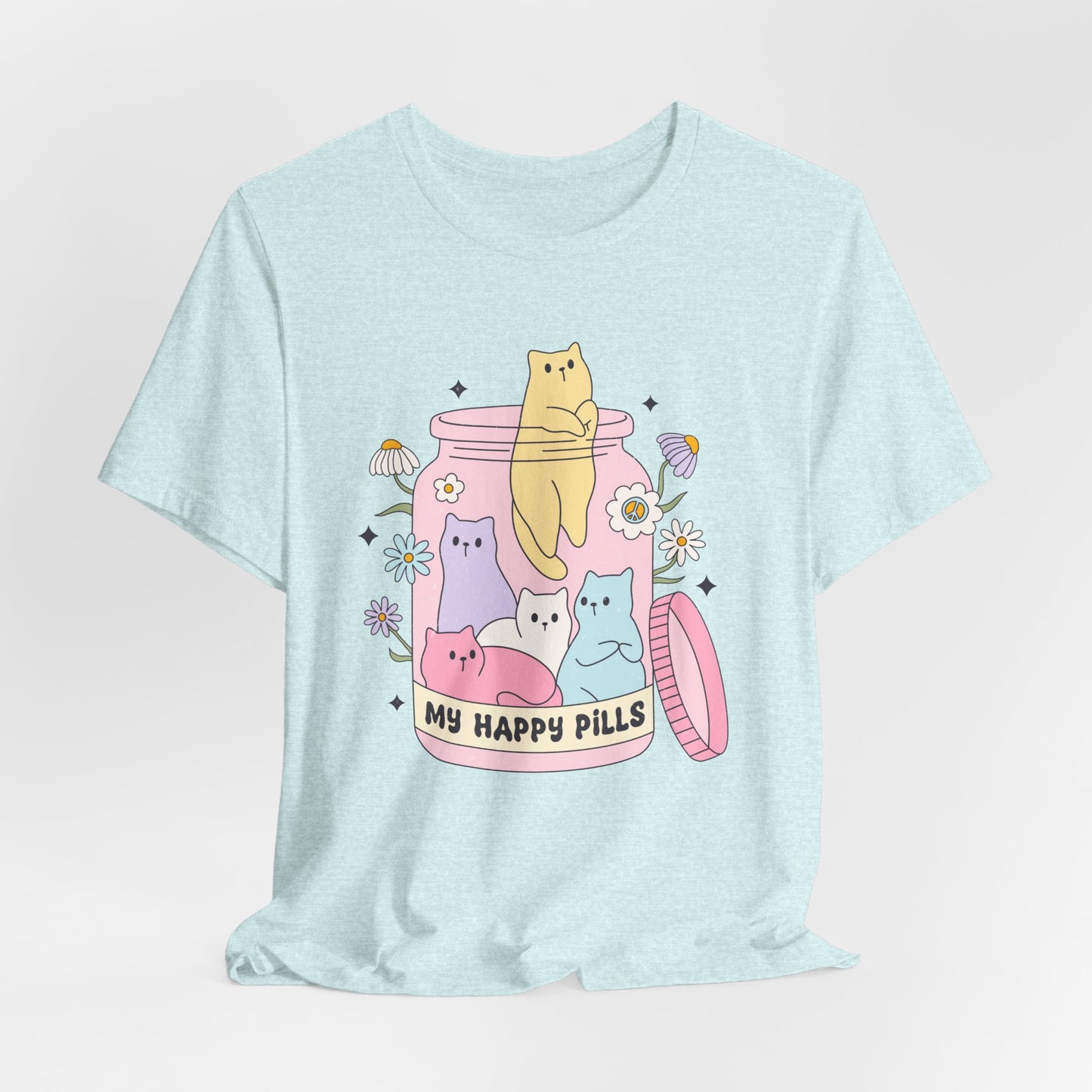 Mental Health Cats TShirt, My Happy Cat Pills, Cute Cat Lover Tee, Mental Health Awareness Shirt, Positive Vibes, Quirky, Self Care Clothing
