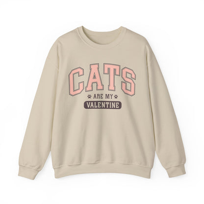 Cats Are My Valentine, Funny, Trendy Valentines, Hearts Day, Retro, Fur Parent, Introverts Gift, Oversized, Lounge Wear, Homebody Sweatshirt
