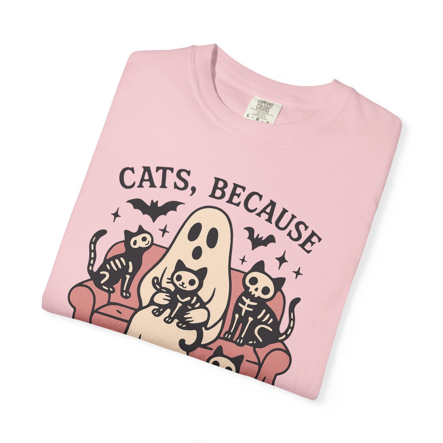 Cats Because People Are Creepy, Funny Cat, Unisex T-shirt, Halloween Shirt, Cat Lover, Haunted Ghost Tee, Spooky Shirt, Halloween Costume