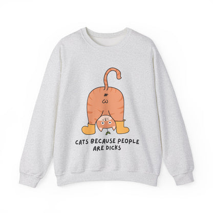 Cats Because People Are Dicks, Cat Mom, Cat Dad, Trendy Sweater, Cat Lovers, Quirky Gift, Fur Parents, Funny Fat Cat, College Sweatshirt