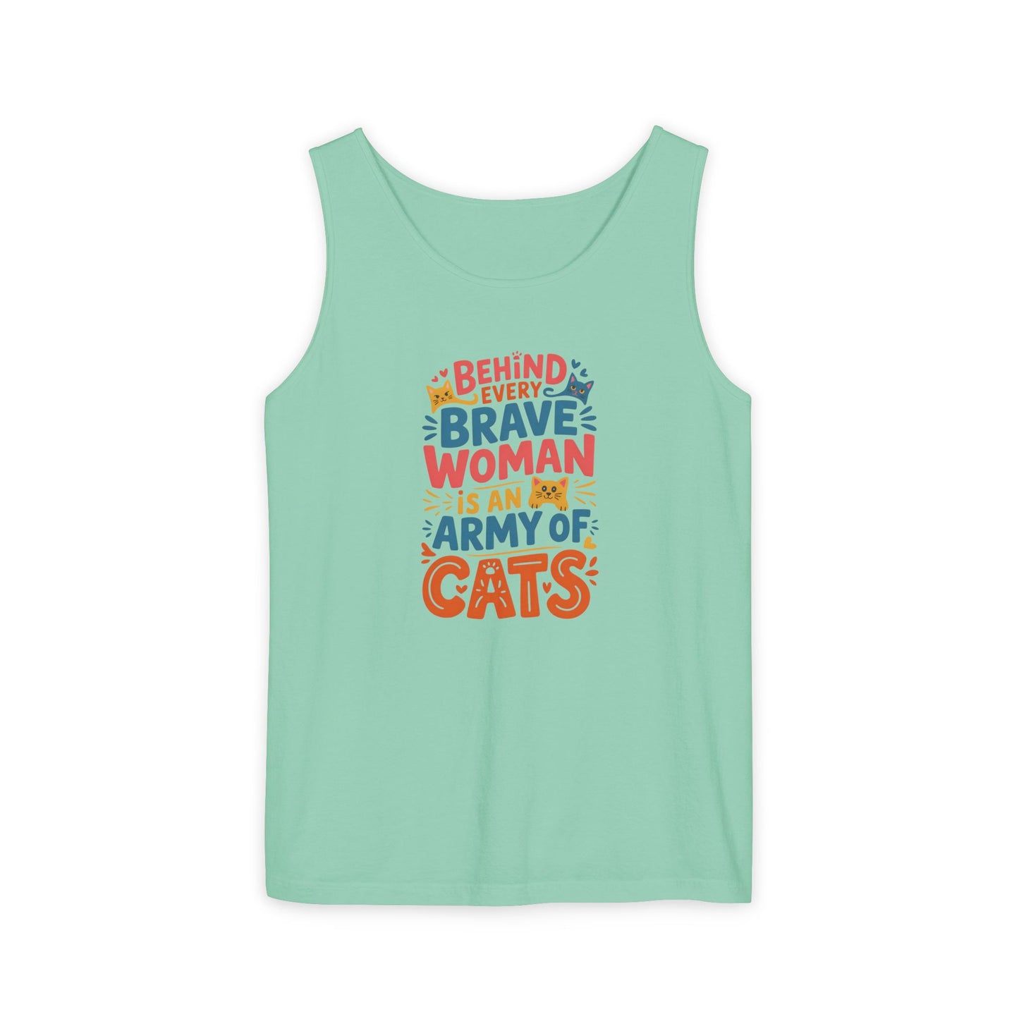 Behind Every Brave Woman Is An Army Of Cats Tank Top | Cat Lover Gift