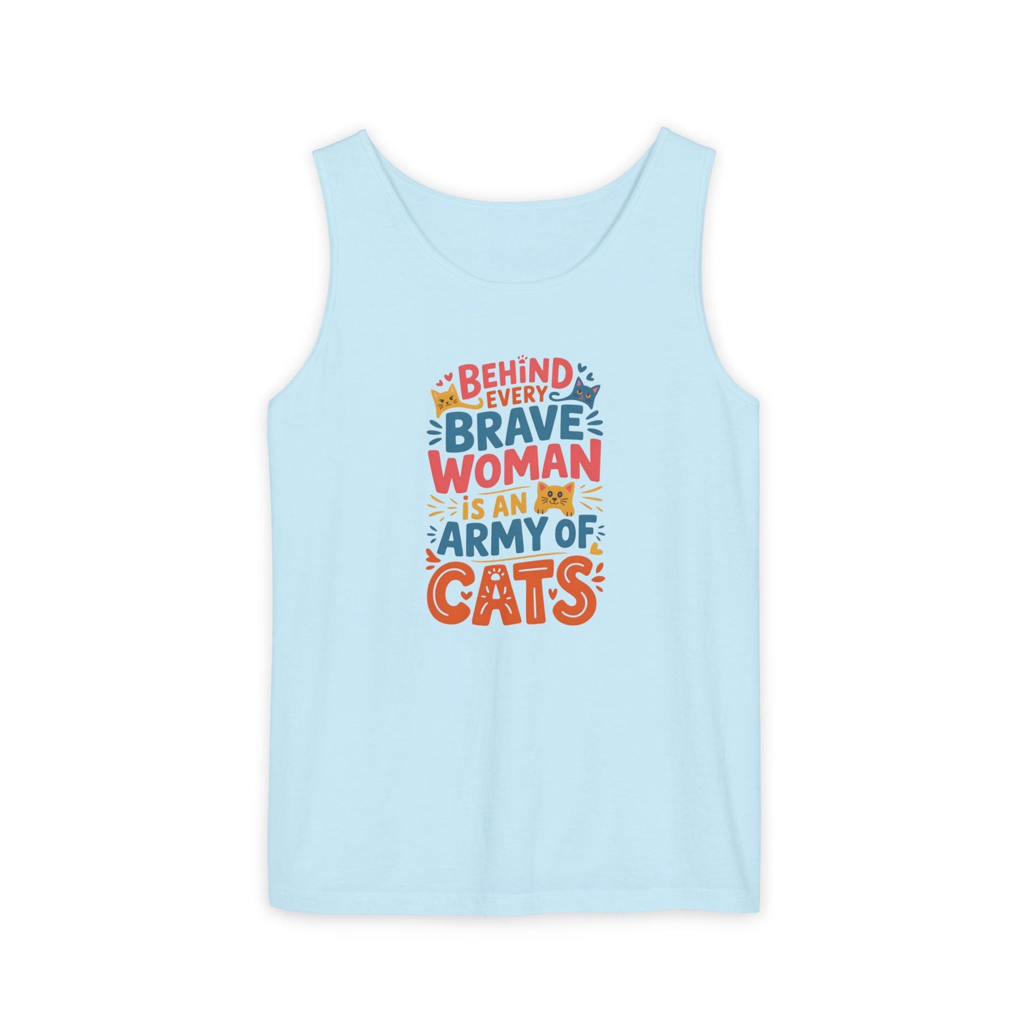 Behind Every Brave Woman Is An Army Of Cats Tank Top | Cat Lover Gift