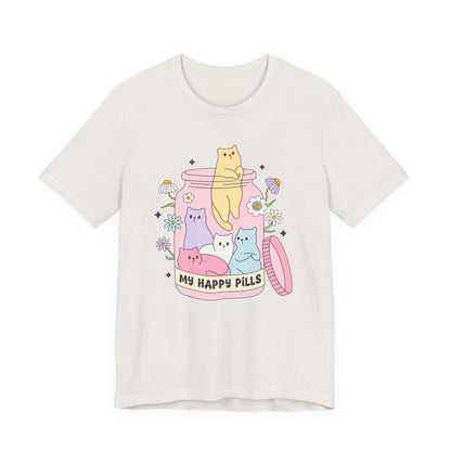 Mental Health Cats TShirt, My Happy Cat Pills, Cute Cat Lover Tee, Mental Health Awareness Shirt, Positive Vibes, Quirky, Self Care Clothing