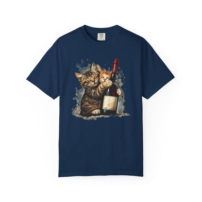 Funny Cats and Wine Unisex T-shirt, Animal Lover Gift, Fur Parents, Cat and Wine Lovers, Funny Cat Shirt, Cat Owner Tee, Wine and Cat Shirt,