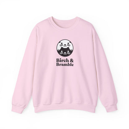 Black & White Cat Logo Sweatshirt — Birch & Bramble Cozy Crewneck