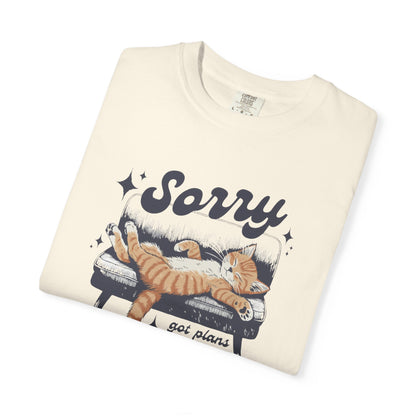 Sorry Got Plans Tired and Lazy Cat T-shirt | Funny Cat Tee
