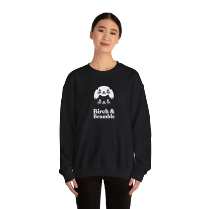 Black & White Cat Logo Sweatshirt — Birch & Bramble Cozy Crewneck