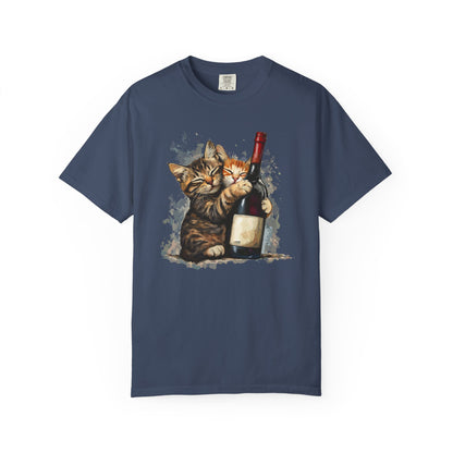 Funny Cats and Wine Unisex T-shirt, Animal Lover Gift, Fur Parents, Cat and Wine Lovers, Funny Cat Shirt, Cat Owner Tee, Wine and Cat Shirt,