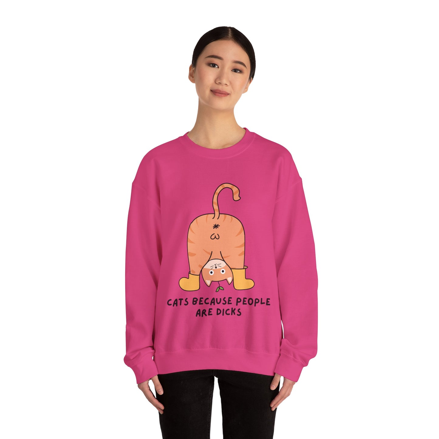 Cats Because People Are Dicks, Cat Mom, Cat Dad, Trendy Sweater, Cat Lovers, Quirky Gift, Fur Parents, Funny Fat Cat, College Sweatshirt