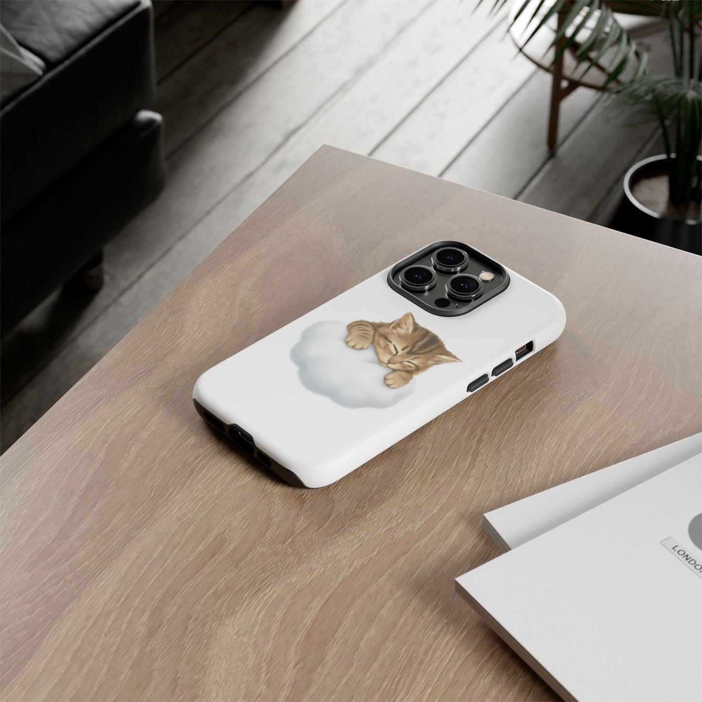 Kitten on Clouds Tough Phone Case | Shockproof Protective Phone Case