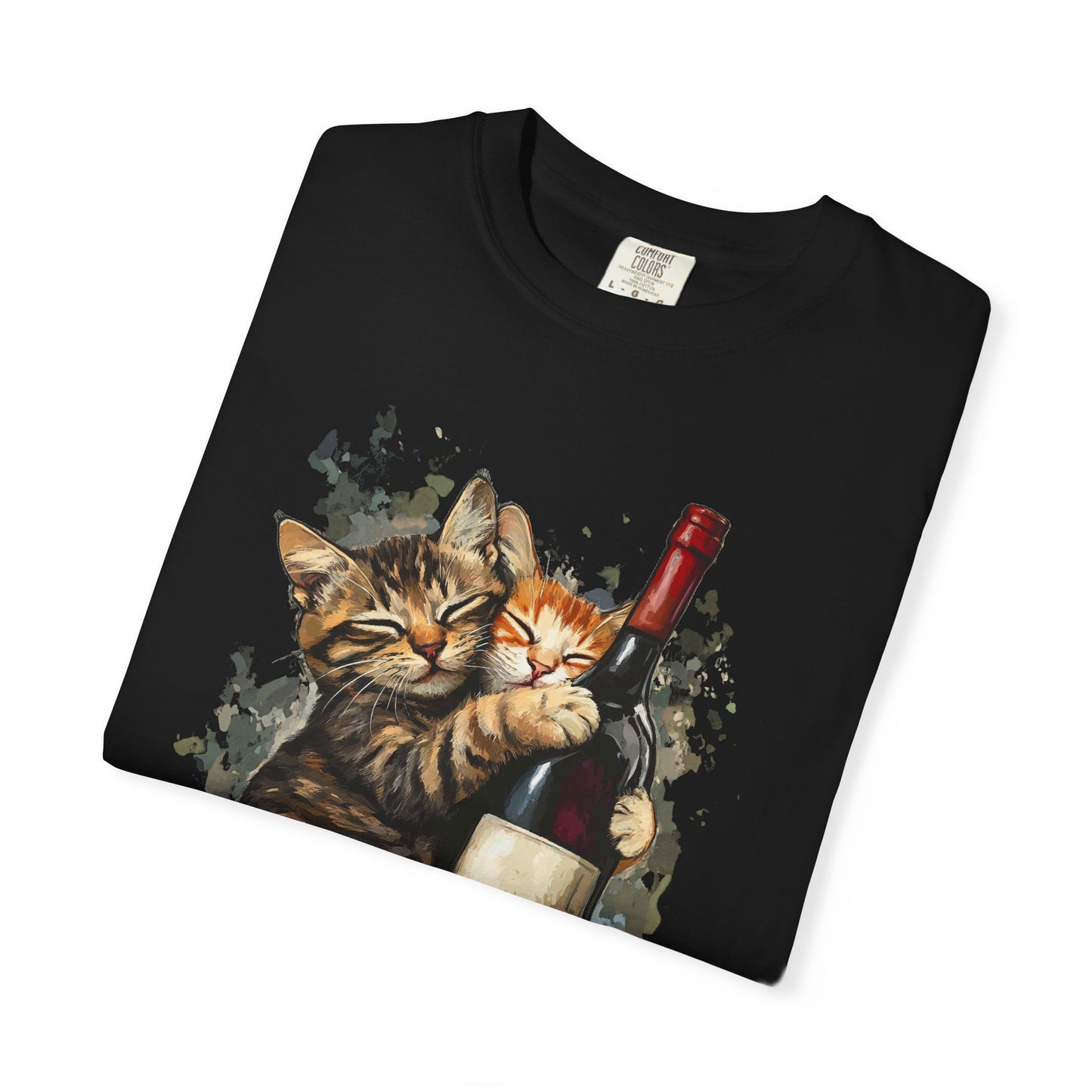 Funny Cats and Wine Unisex T-shirt, Animal Lover Gift, Fur Parents, Cat and Wine Lovers, Funny Cat Shirt, Cat Owner Tee, Wine and Cat Shirt,