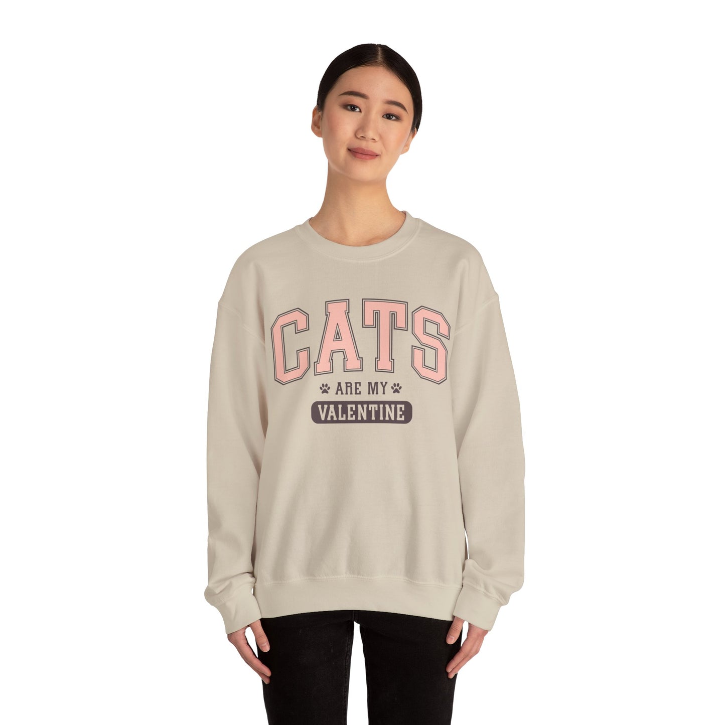 Cats Are My Valentine, Funny, Trendy Valentines, Hearts Day, Retro, Fur Parent, Introverts Gift, Oversized, Lounge Wear, Homebody Sweatshirt