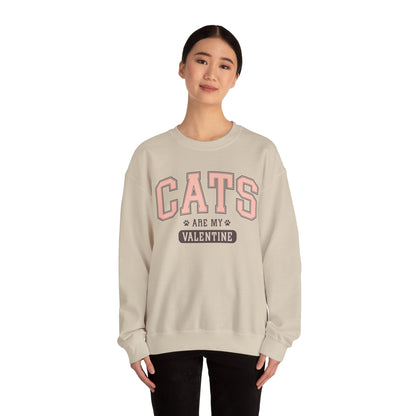Cats Are My Valentine, Funny, Trendy Valentines, Hearts Day, Retro, Fur Parent, Introverts Gift, Oversized, Lounge Wear, Homebody Sweatshirt