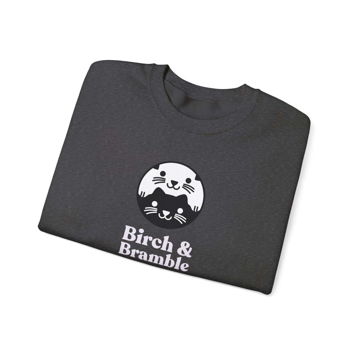 Black & White Cat Logo Sweatshirt — Birch & Bramble Cozy Crewneck
