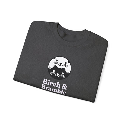 Black & White Cat Logo Sweatshirt — Birch & Bramble Cozy Crewneck