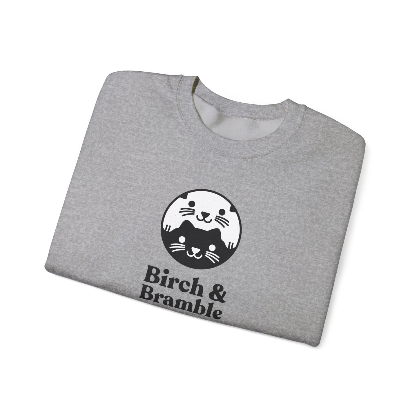 Black & White Cat Logo Sweatshirt — Birch & Bramble Cozy Crewneck