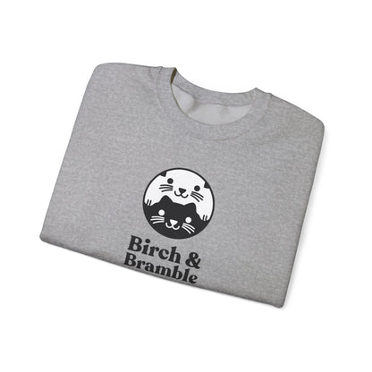 Black & White Cat Logo Sweatshirt — Birch & Bramble Cozy Crewneck