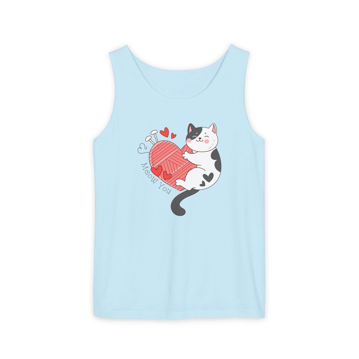 Meow You Bi-Color Cat Valentine Tank Top | Cat Couple Love